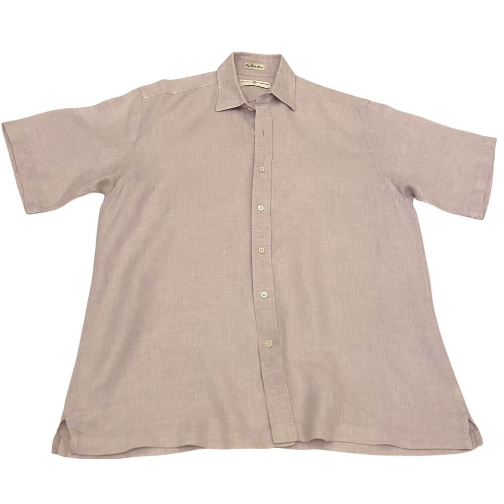 Men's Fairway & Green The Club Shirt Linen Golf Short Sleeve Casual Button Down